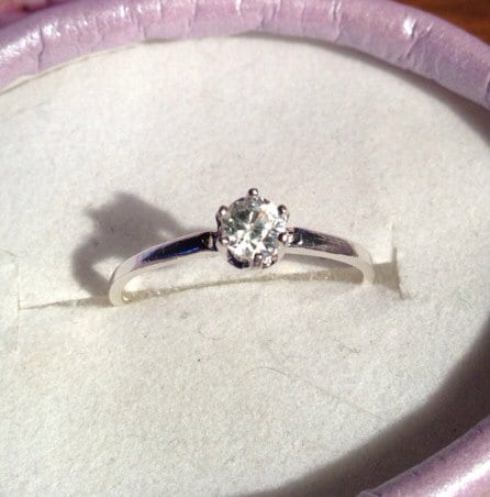 Natural Zircon Sterling Silver Engagement Ring - Thumbnail 4