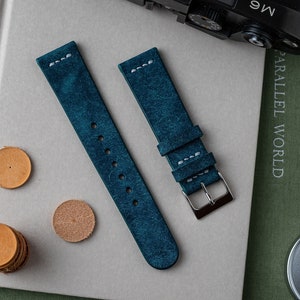 Sapphire Blue Badalassi Carlo Pueblo Vegetable Tanned Leather Watch Strap Veg Tan 18mm, 19mm, 20mm, 21mm, 22mm (Free Shipping)