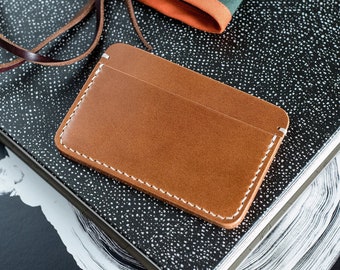 Brown Gaucho Vegetable Tanned Leather Compact Minimalistic Card Wallet Holder Veg Tan