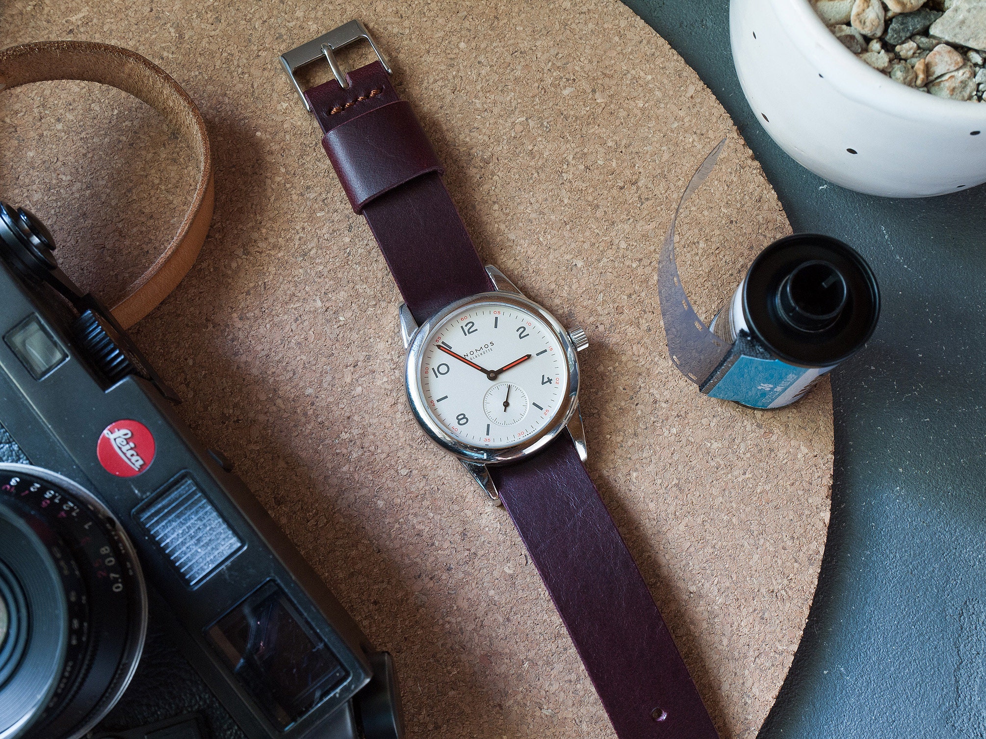 oxblood watch strap