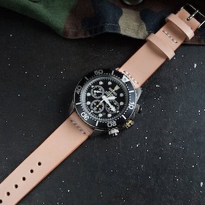 Natural Vegetable Tanned  Buttero Leather Watch Strap Veg Tan 18mm, 19mm, 20mm, 21mm, 22mm (Free Shipping)