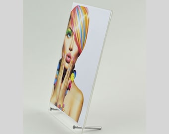 A4 Portrait Free standing Angled Menu Holder Picture Holder Sign Holder Price List Holder Policy Holder Copyholder, with metal feet