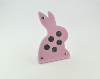 Rabbit Coin Holder / Coin Display / Display Case - ideal for Beatrix Potter Peter Rabbit 50p coins - Pink / Blue / Black