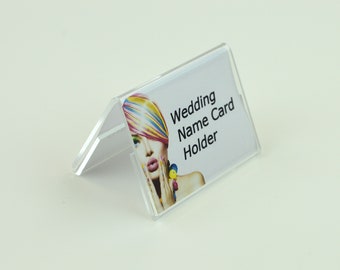 10 x Double sided A8 Landscape Tented Place Card / Name / Sign / Title / Label / Ticket Holder / Display Stand