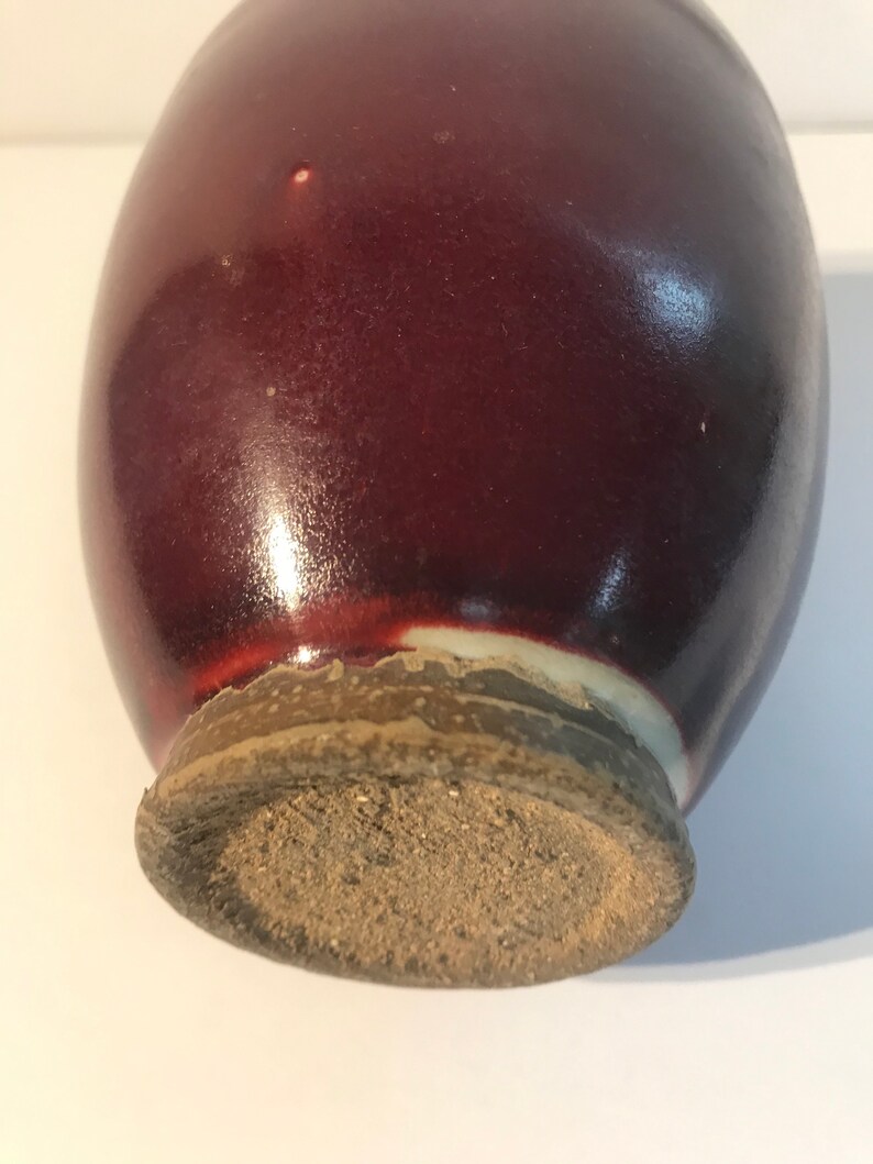 Chinese Flamb\u00e9 Vase Crescent Moon Design