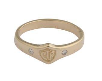 Wide Mini 14kt CTR Choose The Right Ring with 2 diamonds