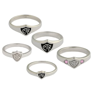 CTR (Choose The Right Ring) Ring Sterling Silver. Small Mini CTR, Medium Mini CTR, Wide Mini Ctr, Wide Ctr, Wide Mini with Stones Ctr