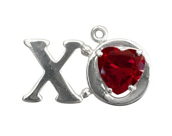 XO Necklace with Synthetic Stone