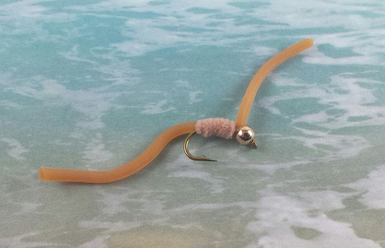3 Squirmy Wormy Flies Worm Brown Fly Fishing Fly Trout Fly Etsy