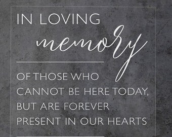 Wedding Memorial Acrylic Wedding Sign | In Loving Memory Wedding Reception Sign | In Loving Memory Acrylic Wedding Sign | SCC-324