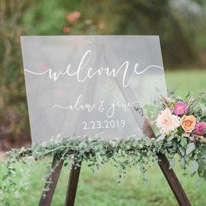 Clear Acrylic Welcome Sign | Wedding Welcome Sign | Custom Welcome Sign | Acrylic Wedding Sign | Acrylic Wedding Decor - SCC-92