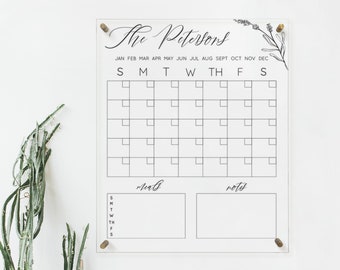 Large Acrylic Dry Erase Calendar | Acrylic Command Center Calendar | SCC-285