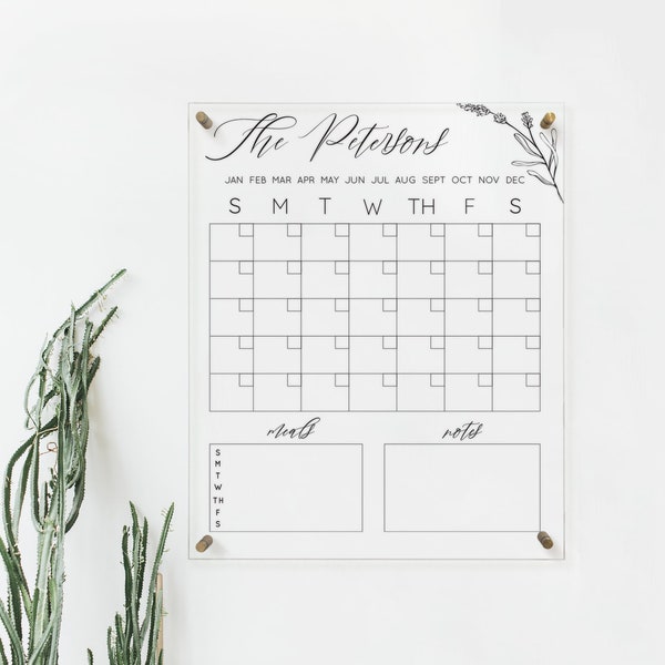 Dry Erase Calendar Etsy