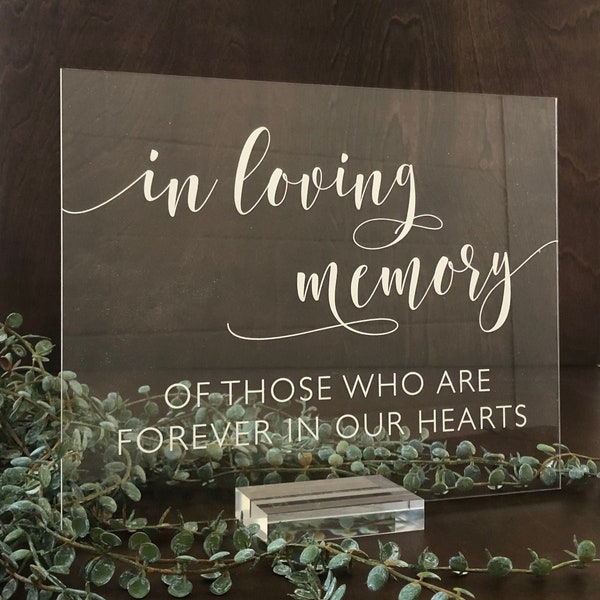 In Loving Memory Acrylic Sign | Lucite In Loving Memory Sign | Lucite Memory Sign | In Loving Memory Acrylic Wedding Sign | Acrylic - AS-6