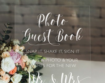 Photo Guestbook Sign - Capture Memories with  our Photo Guestbook Acrylic Wedding Decor for Guest Book Table, Cards, and Gifts - AS-10