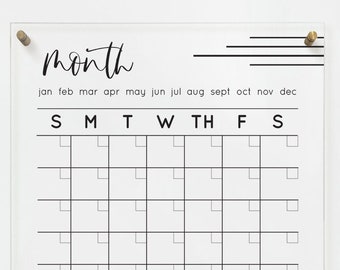 Acrylic Wall Calendar | Personalized Family Planner | Monthly Weekly Calendar | Acrylic Dry Erase Board - SCC-269