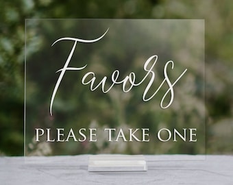 Acrylic Wedding Favors Sign | Acrylic Cards Table Sign Gifts Table Sign | Acrylic Favors Sign | Wedding Favors Sign - SCC-85