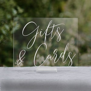 Gifts and Cards sign Modern Acrylic Gifts and Cards Sign Lucite gifts and cards sign Acrylic wedding signs SCC-63 image 2