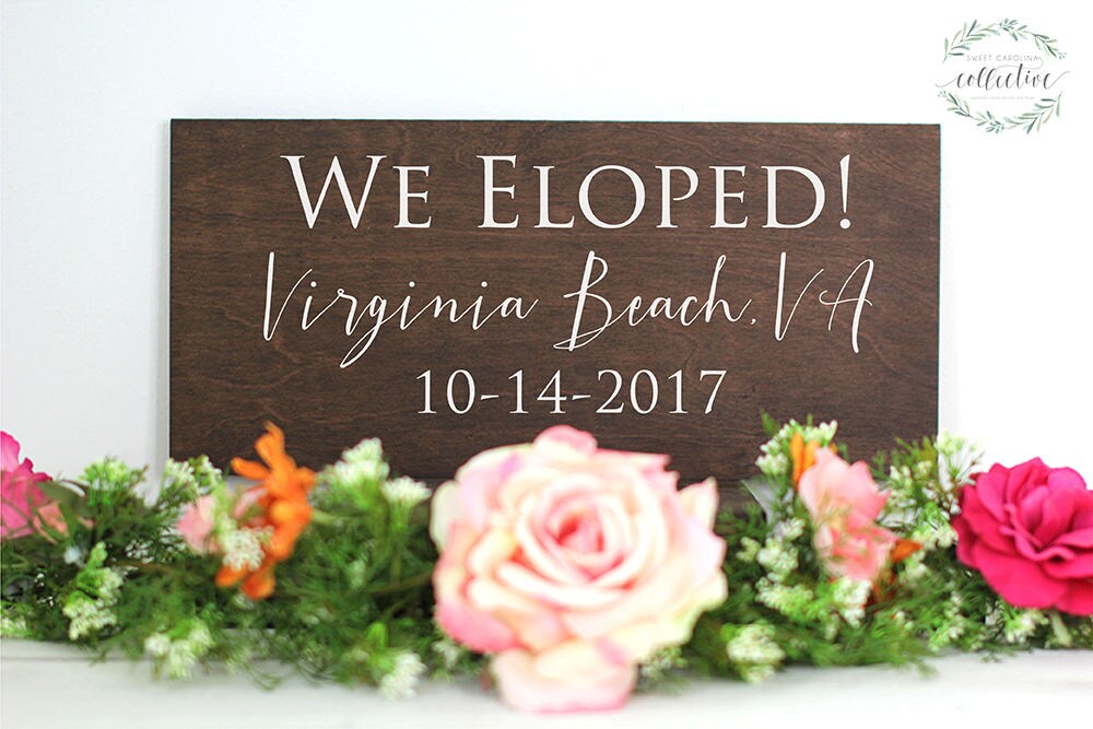 Just Married Eloped | Elope Announcement | Elope Sign | Elope Announc…