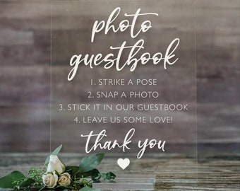 Photo Guest Book Sign | Acrylic Guestbook Sign | Acrylic Rustic Wedding Sign | Lucite Guestbook Sign | Acrylic Guest Book Sign - SCC-204