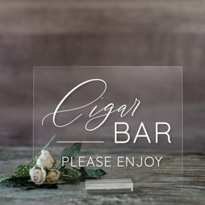 Cigar Bar Sign | Cigar Sign | Wedding Cigar Bar Signs | Acrylic Cigar Bar Sign | Bar Signs | Wedding Bar Signs | Cigar and Whiskey - SCC-279