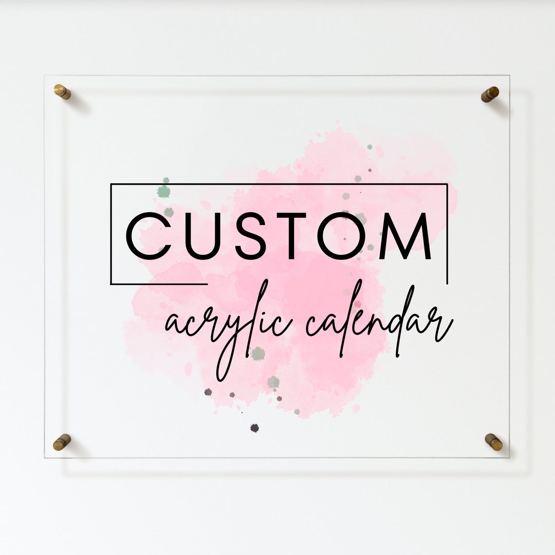 Acrylic Calendar Acrylic Dry Erase Wall Calendar Monthly Etsy