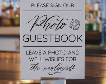 Photo Guest Book Sign | Acrylic Guestbook Sign | Acrylic Rustic Wedding Sign | Lucite Guestbook Sign | Acrylic Guest Book Sign - SCC-277