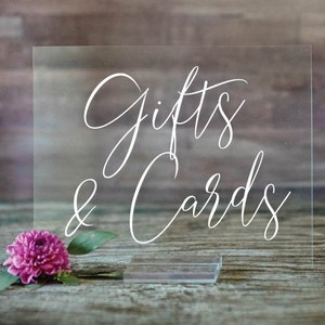 Gifts and Cards sign Modern Acrylic Gifts and Cards Sign Lucite gifts and cards sign Acrylic wedding signs SCC-63 image 3