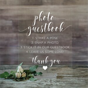 Photo Guest Book Sign | Acrylic Guestbook Sign | Acrylic Rustic Wedding Sign | Lucite Guestbook Sign | Acrylic Guest Book Sign - SCC-120