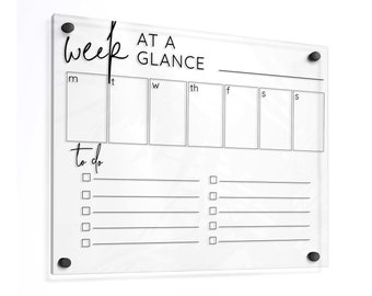 Acrylic Wall Calendar | Personalized Family Planner | Monthly Weekly Calendar | Acrylic Dry Erase Board - SCC-374