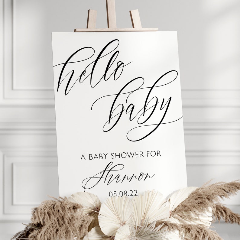 Acrylic Sign for Baby Shower Hello Baby Shower Sign Etsy