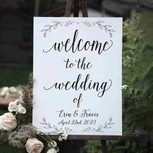 Acrylic Wedding Welcome Sign - Clear or White - Personalized Mr. and Mrs. Established Sign with Couples Names and Date - WS-175