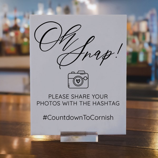 Acrylic Hashtag Sign | Help Us Capture the Love | Social Media Clear Glass Look | Acrylic Sign | Tag Your Photos Calligraphy Hashtag-SCC-291