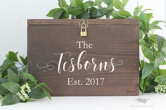 Wedding Card Box With Slot Wood Wedding Card Box With Lid Etsy