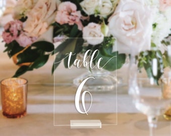 Acrylic Table Numbers | Wedding Table Numbers | Table Number for a Reception or Party | Mirror Acrylic Table Numbers | Acrylic Table Numbers