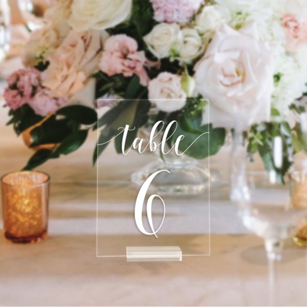 Acrylic Table Numbers | Wedding Table Numbers | Table Number for a Reception or Party | Mirror Acrylic Table Numbers | Acrylic Table Numbers