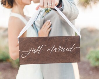 Just Married Wooden Sign | Wooden Wedding Signs | Hanging Wedding Sign | Just Married Sign - SCC-304