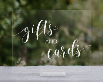 Gifts and Cards Acrylic Sign | Gifts and Cards Sign | Lucite Gifts and Cards Sign | Wedding Signs | Acrylic Wedding Signs | Cards Sign -AS-4