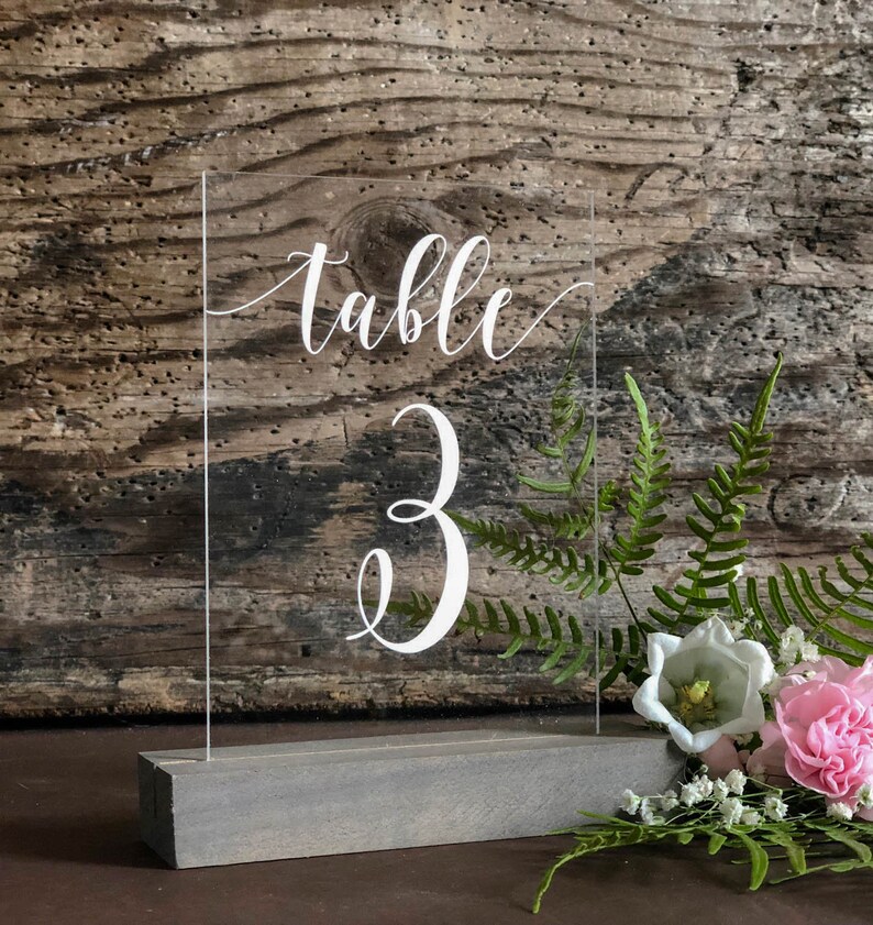 Acrylic Table Numbers Wedding Table Number Acrylic Table Etsy