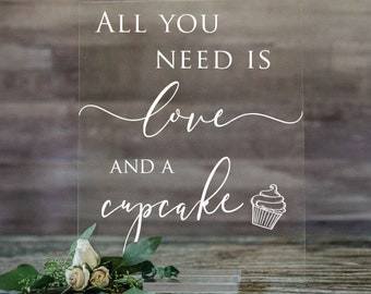 All You Need Is Love Acrylic Sign, Acrylic Dessert Table Sign, Acrylic Wedding Donuts Sign, Acrylic Donut Bar Sign, Dessert Bar Sign - AS-22