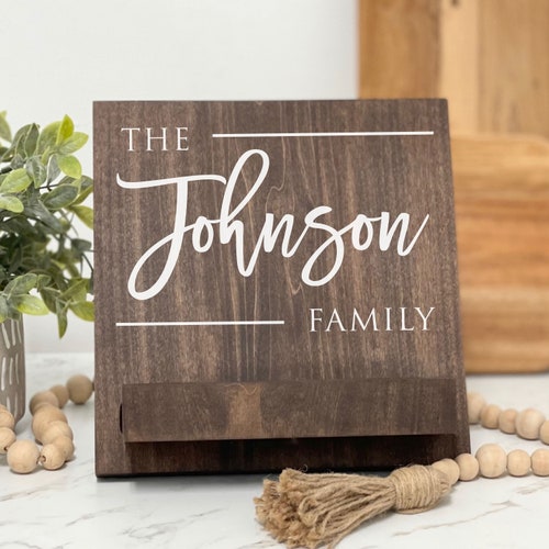 Cookbook stand personalized with monogram recipe stand Home & Living