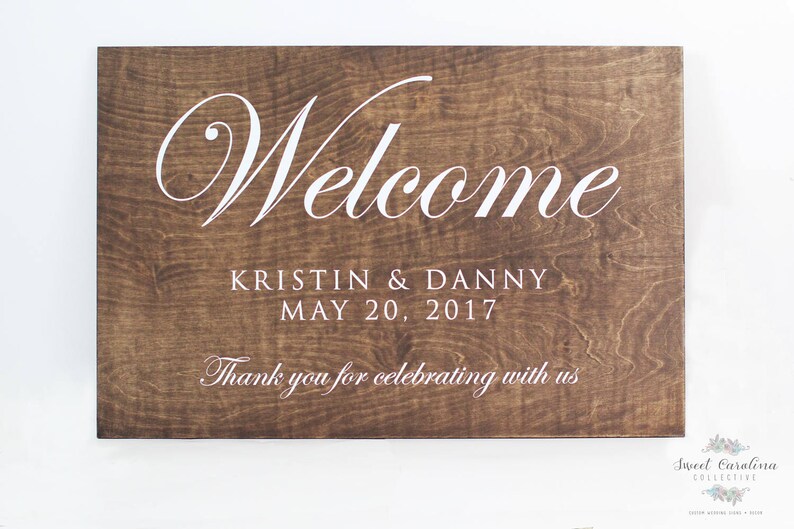 Large Wedding Sign Wedding Decor WS-252 Thank You Sign Wedding Welcome Sign Rustic Wedding