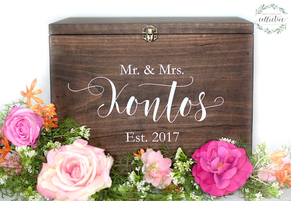 Boîte à Carte De Mariage En Bois 30x24x22.5cm - Avec Serrure Et Tournevis - DIY Décoratif
