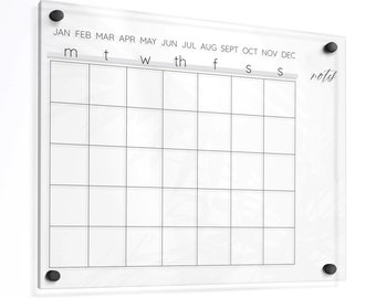 Dryerase Calendar Monthly Memo Board Command Center On Acrylic - SCC-309