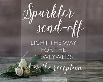 Sparkler Send Off Acrylic Wedding Sign | Lucite Sparkler Send Off Acrylic Sign for Wedding Decor | Wedding Sparklers Sign | Acrylic Sign