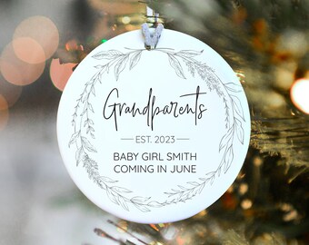 Grandparent Ornament | Pregnancy announcement ornament | Ceramic 3" Christmas Tree Ornament | Realtor Gift | SCC-358