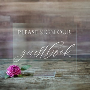 Please Sign Our Guestbook Acrylic Wedding Sign | Guest Book Sign | Wedding Guestbook Sign | Acrylic Wedding Sign - SCC-236