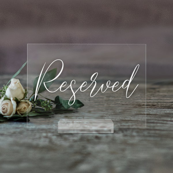 Acrylic Wedding Reserved Signs, Reserved Table Sign, Wedding Reserved Signs, Acrylic Signs, Reserved Sign for Wedding - SCC-220