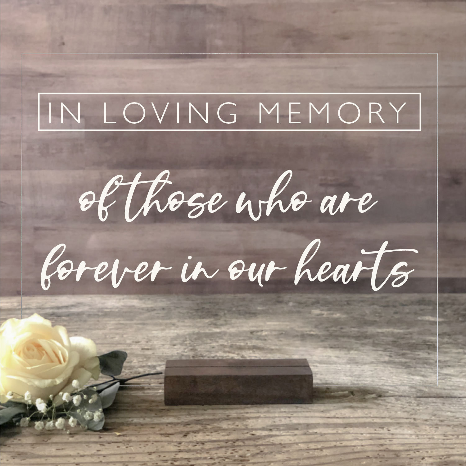 Memory Table Sign on Acrylic Lucite In Loving Memory Sign Etsy