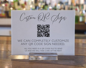 Acrylic QR Code Sign | Custom Acrylic business Sign | Custom Wedding Sign | Welcome Wedding Signs | Wedding Welcome Sign - SCC-376